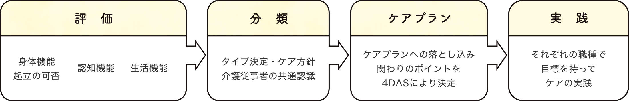 評価→分類→ケアプラン→実践